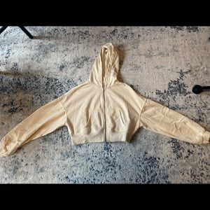 Cropped zip-up hoodie